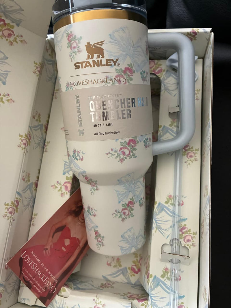 STANLEY x LoveShackFancy Quencher H2.0 Tumbler – Limited Edition Gift for Halloween & Christmas
