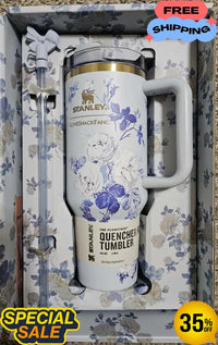 Stanley x LoveShackFancy Holiday Quencher 40 OZ – Rosa Beaux Blue with Original Box